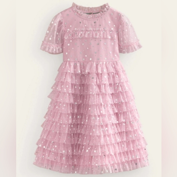 Mini Boden Ruffle Tulle Star Dress in French Pink 11-12Y ✨💖 - Picture 1 of 17